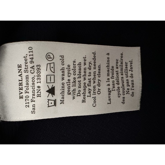 Everlane Navy Blue Cardigan Long Sleeve Size L - Picture 5 of 5